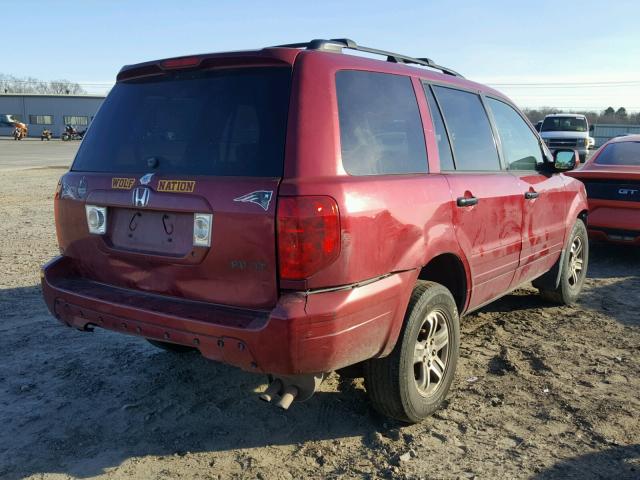 2HKYF18484H517151 - 2004 HONDA PILOT EX MAROON photo 4