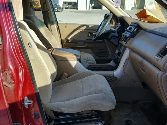 2HKYF18484H517151 - 2004 HONDA PILOT EX MAROON photo 5