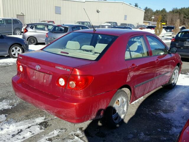 JTDBR32E470107331 - 2007 TOYOTA COROLLA CE RED photo 4