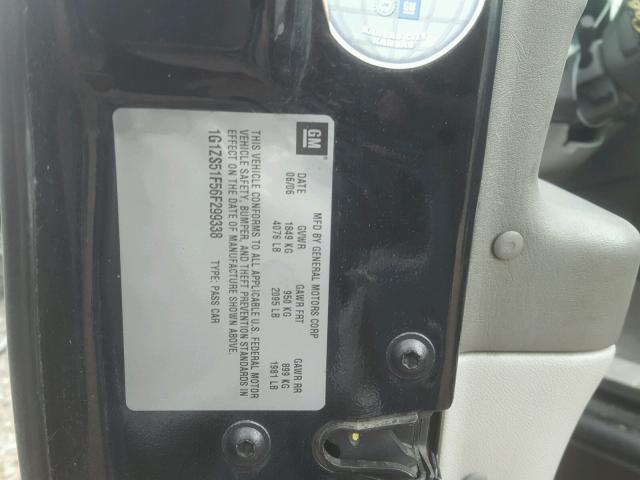 1G1ZS51F56F299338 - 2006 CHEVROLET MALIBU LS BLACK photo 10