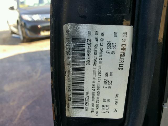 2B3KA43R98H153153 - 2008 DODGE CHARGER BLACK photo 10