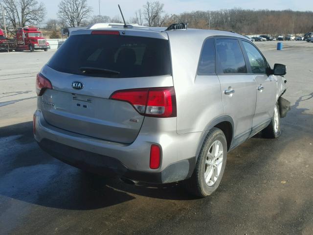 5XYKT3A63FG638590 - 2015 KIA SORENTO LX SILVER photo 4