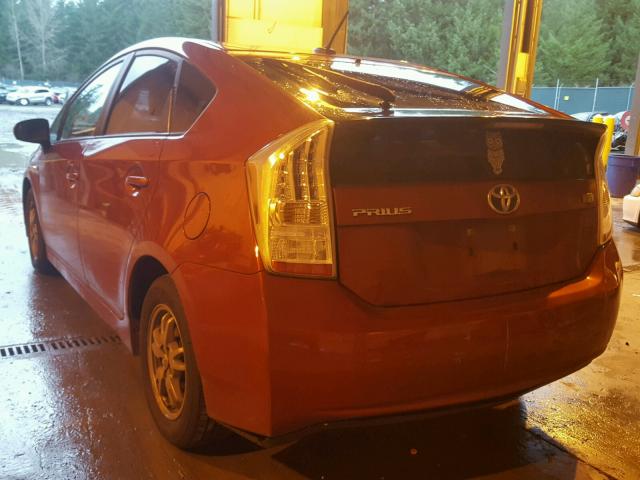 JTDKN3DU2A1004765 - 2010 TOYOTA PRIUS RED photo 3