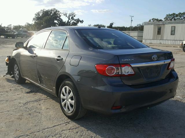 2T1BU4EE4BC673472 - 2011 TOYOTA COROLLA CHARCOAL photo 3