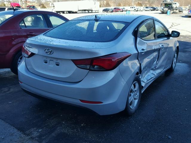 5NPDH4AE7EH475652 - 2014 HYUNDAI ELANTRA SE SILVER photo 4