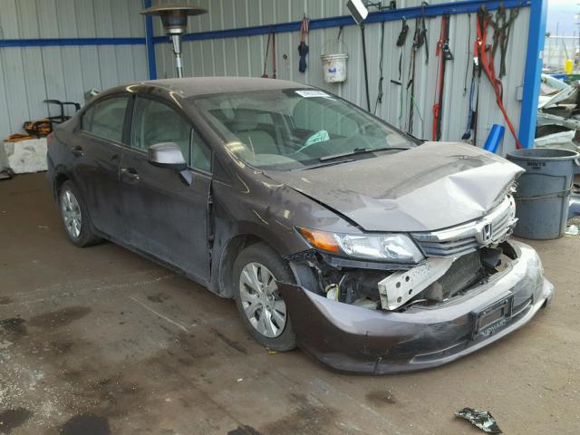 2HGFB2F53CH556047 - 2012 HONDA CIVIC LX GRAY photo 1