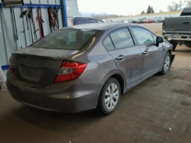 2HGFB2F53CH556047 - 2012 HONDA CIVIC LX GRAY photo 4