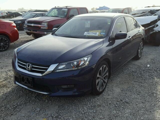 1HGCR2F55EA099774 - 2014 HONDA ACCORD SPO BLUE photo 2