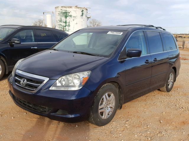 5FNRL38416B090504 - 2006 HONDA ODYSSEY EX BLUE photo 2