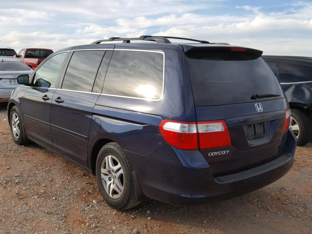 5FNRL38416B090504 - 2006 HONDA ODYSSEY EX BLUE photo 3