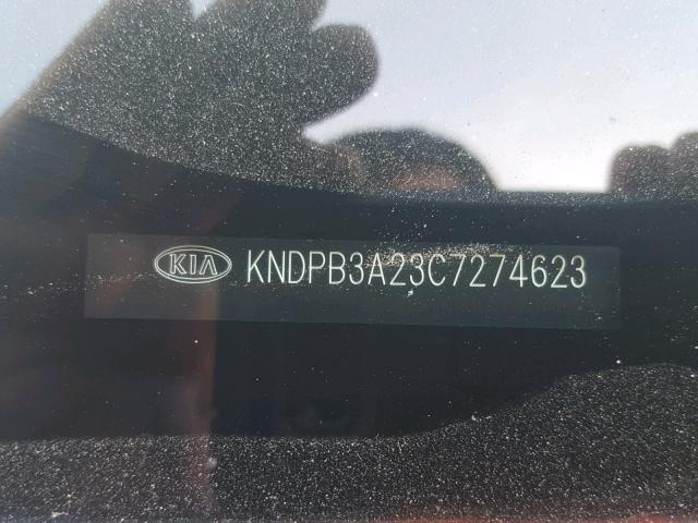 KNDPB3A23C7274623 - 2012 KIA SPORTAGE B CHARCOAL photo 10