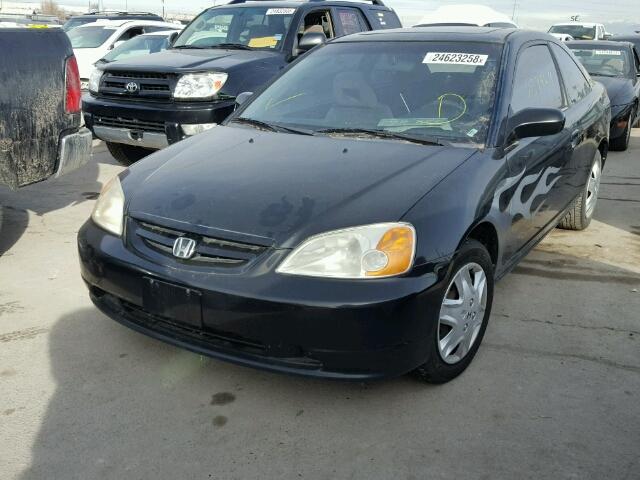 1HGEM22991L013767 - 2001 HONDA CIVIC SI BLACK photo 2