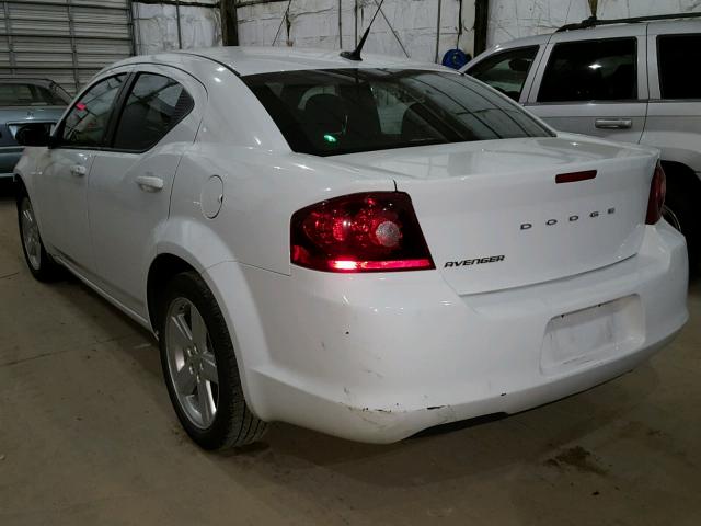 1C3CDZAB2DN707202 - 2013 DODGE AVENGER SE WHITE photo 3