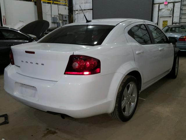 1C3CDZAB2DN707202 - 2013 DODGE AVENGER SE WHITE photo 4