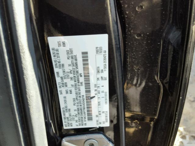 1FMCU0F78DUD54218 - 2013 FORD ESCAPE S BLACK photo 10