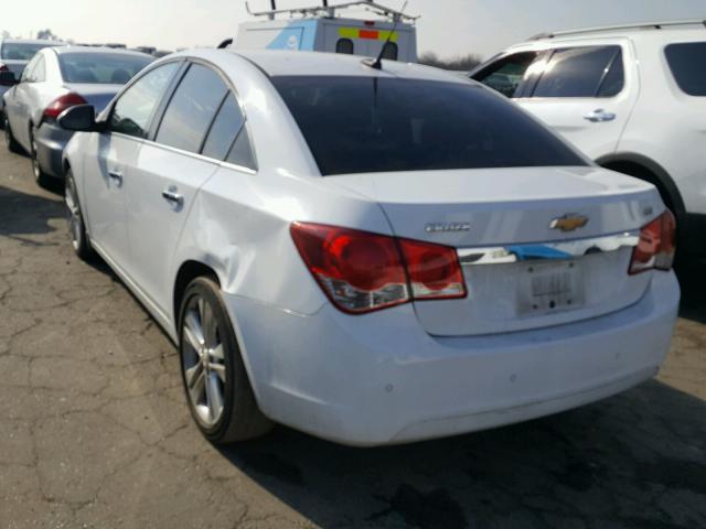 1G1PH5S90B7129715 - 2011 CHEVROLET CRUZE LTZ WHITE photo 3