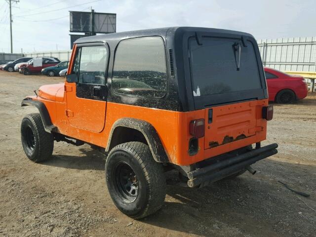 1J4FY19P4PP251687 - 1993 JEEP WRANGLER / ORANGE photo 3