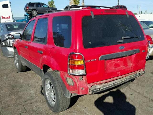 1FMYU01191KA58592 - 2001 FORD ESCAPE XLS RED photo 3