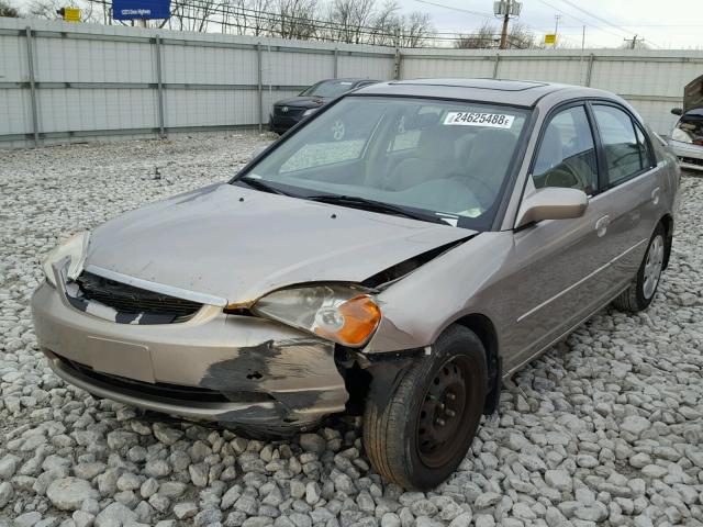 1HGES26791L023892 - 2001 HONDA CIVIC EX თაფლისფერი ფოტო 2