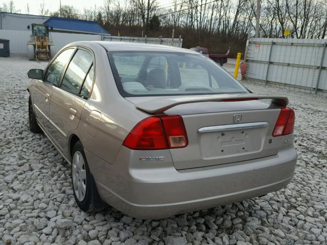 1HGES26791L023892 - 2001 HONDA CIVIC EX თაფლისფერი ფოტო 3
