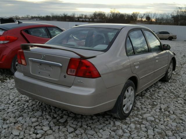 1HGES26791L023892 - 2001 HONDA CIVIC EX თაფლისფერი ფოტო 4