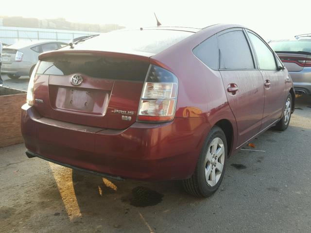 JTDKB20U857026510 - 2005 TOYOTA PRIUS MAROON photo 4