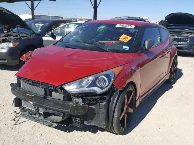 KMHTC6AE6DU178765 - 2013 HYUNDAI VELOSTER T RED photo 2