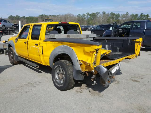 1N6ED29X73C410672 - 2003 NISSAN FRONTIER C YELLOW photo 3