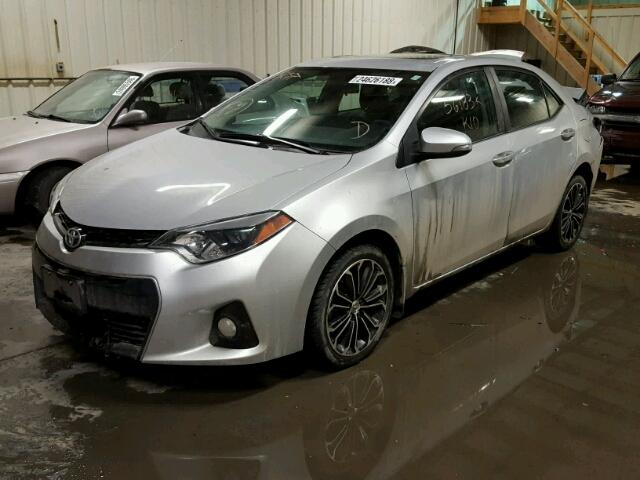 2T1BURHE9EC155046 - 2014 TOYOTA COROLLA L SILVER photo 2