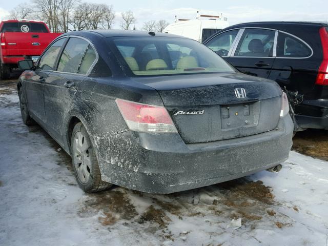 1HGCP26878A137493 - 2008 HONDA ACCORD EXL BLACK photo 3