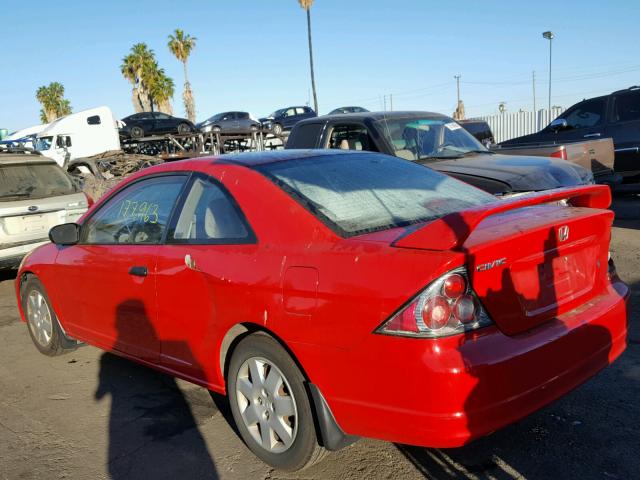 1HGEM22521L124738 - 2001 HONDA CIVIC LX RED photo 3