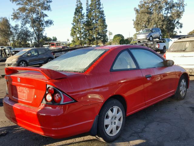 1HGEM22521L124738 - 2001 HONDA CIVIC LX RED photo 4