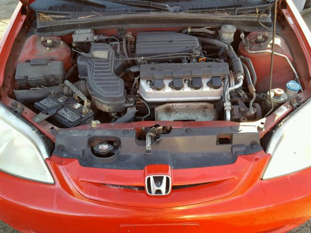 1HGEM22521L124738 - 2001 HONDA CIVIC LX RED photo 7