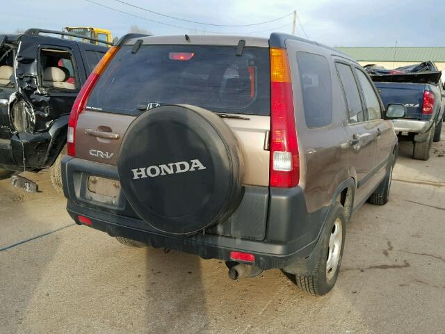 JHLRD78514C015408 - 2004 HONDA CR-V LX BROWN photo 4