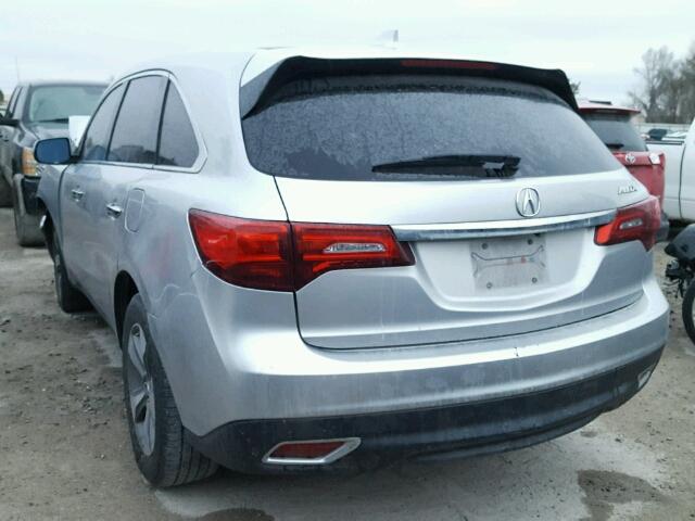 5FRYD3H2XEB020049 - 2014 ACURA MDX SILVER photo 3