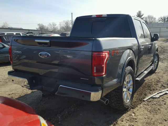 1FTEW1EF0FFC10904 - 2015 FORD F150 SUPER GRAY photo 4