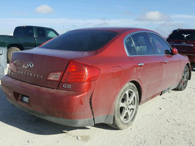 JNKCV51EX4M613701 - 2004 INFINITI G35 RED photo 4