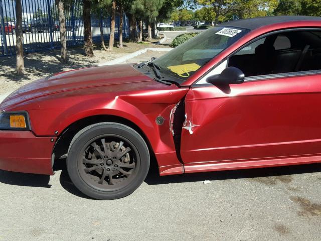 1FAFP40604F239557 - 2004 FORD MUSTANG RED photo 9