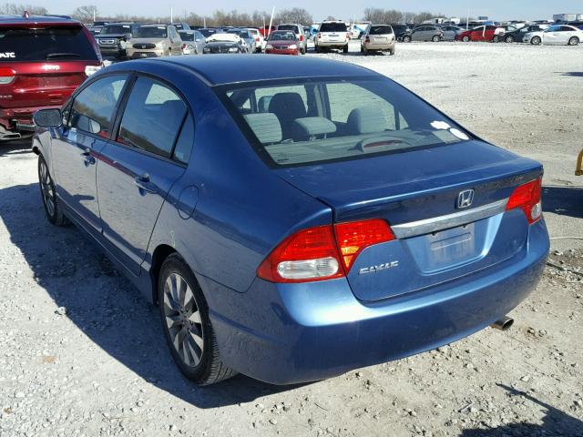 19XFA16849E026096 - 2009 HONDA CIVIC EX ლურჯი ფოტო 3