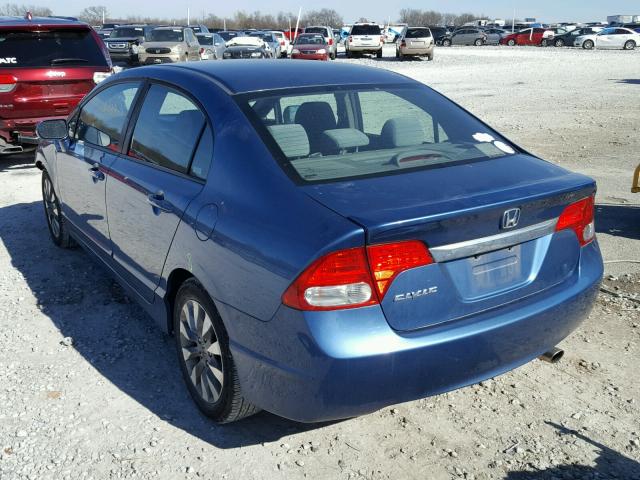 19XFA16849E026096 - 2009 HONDA CIVIC EX BLUE photo 3