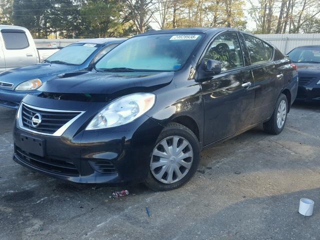 3N1CN7AP3EL811291 - 2014 NISSAN VERSA BLACK photo 2