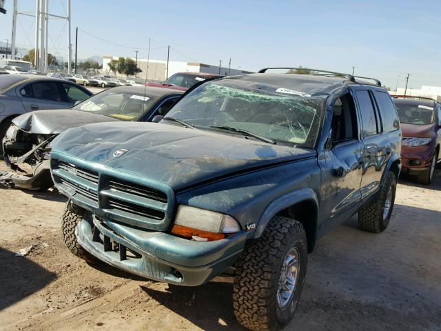 1B4HS28Z2YF153786 - 2000 DODGE DURANGO GREEN photo 2