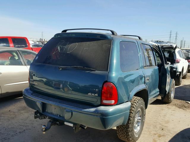 1B4HS28Z2YF153786 - 2000 DODGE DURANGO GREEN photo 4