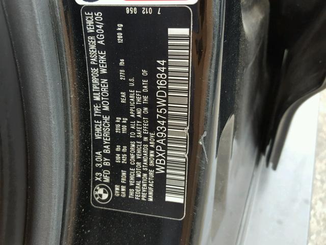 WBXPA93475WD16844 - 2005 BMW X3 3.0I CHARCOAL photo 10