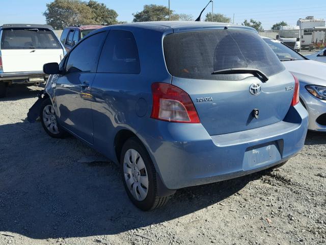 JTDJT923785212643 - 2008 TOYOTA YARIS BLUE photo 3