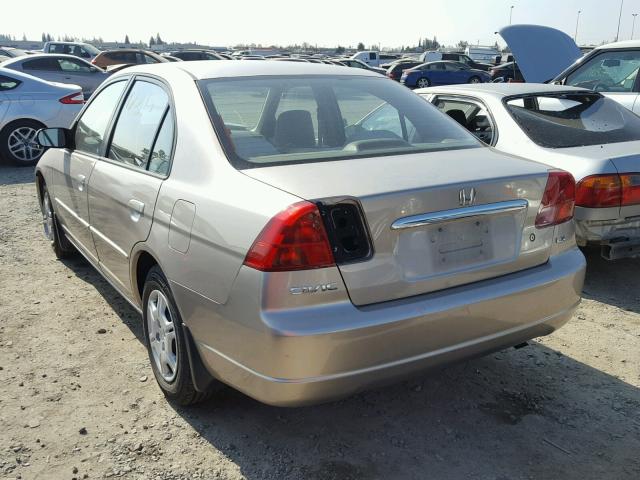 JHMES16522S006588 - 2002 HONDA CIVIC LX TAN photo 3