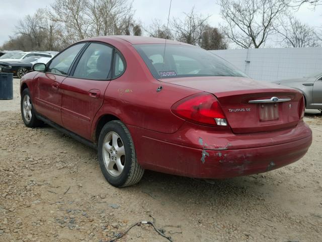 1FAFP53U01A128239 - 2001 FORD TAURUS SE RED photo 3