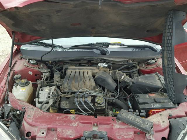 1FAFP53U01A128239 - 2001 FORD TAURUS SE RED photo 7