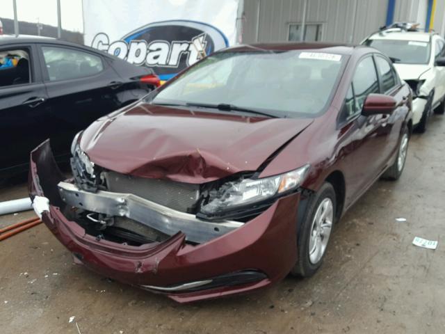 19XFB2F57FE073076 - 2015 HONDA CIVIC LX MAROON photo 2