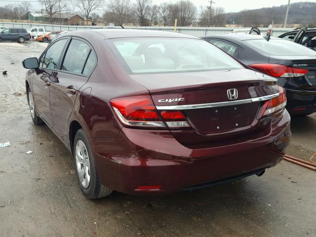 19XFB2F57FE073076 - 2015 HONDA CIVIC LX MAROON photo 3